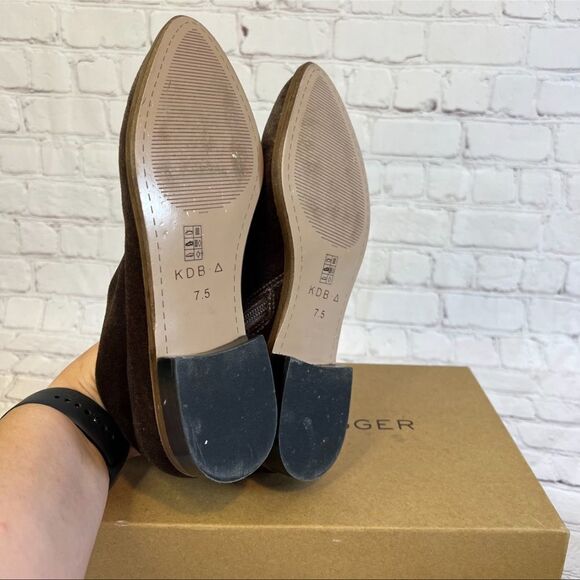 Kelsi Dagger Brooklyn Brown Velvet Side Zip Ankle Boots size 7.5 - Picture 3 of 8